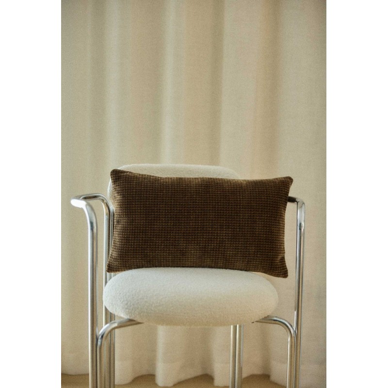 HOUSSE DE COUSSIN - PIED DE POULE CAFE - 30x50 cm -GABRIELLE