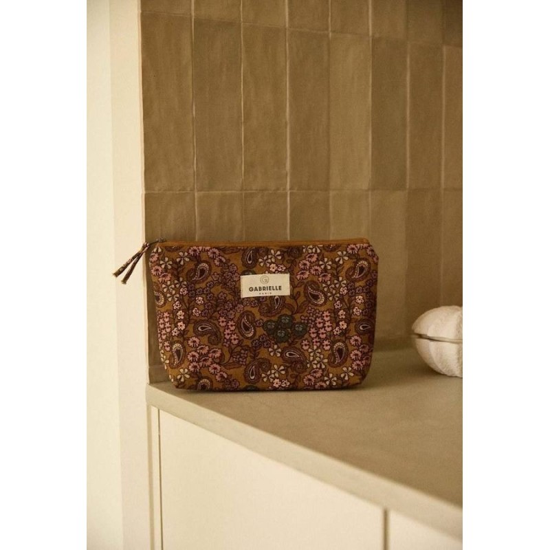 TROUSSE EN COTON ARABESQUE OCRE - GABRIELLE