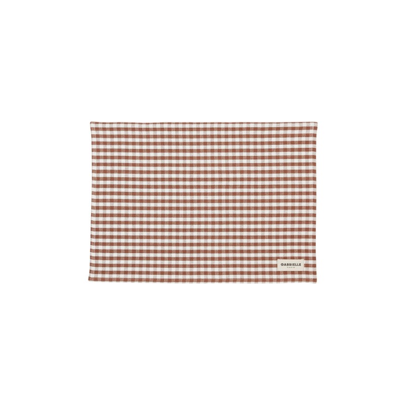 SET DE TABLE EN COTON VICHY MOKA 35X50- GABRIELLE