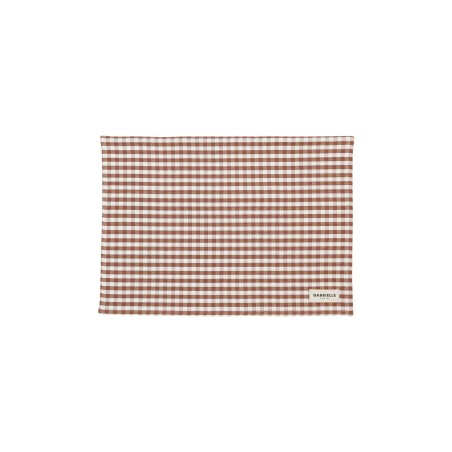 SET DE TABLE EN COTON VICHY MOKA 35X50- GABRIELLE