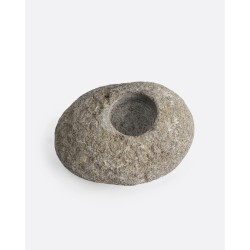 BOUGEOIR EN PIERRE KIMIA - 11x11x6 cm - COULEUR NATURELLE - DAREELS