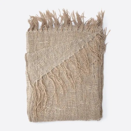 PLAID WARORA LIN NATUREL - 130x170 cm - DAREELS