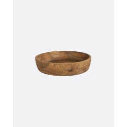 PLATEAU ROND IJEN - TECK RECYCLE NATUREL - D.24 x5,5 cm - DAREELS