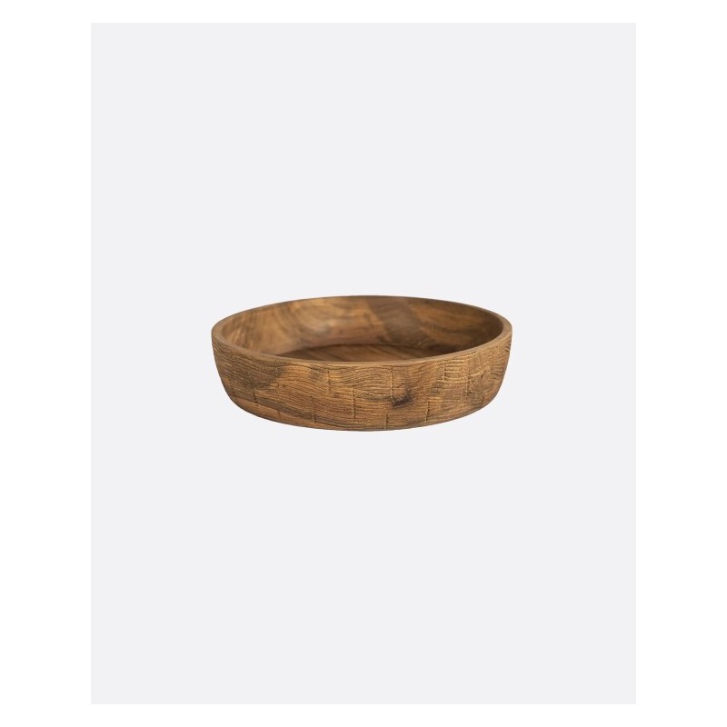 PLATEAU ROND IJEN - TECK RECYCLE NATUREL - D.24 x5,5 cm - DAREELS