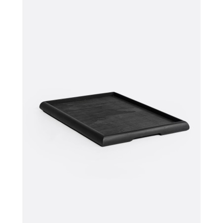 PLATEAU MEJA EN TECK RECYCLE NOIR - 60x40x4 cm - DAREELS