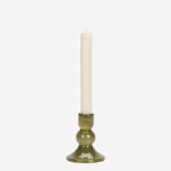 BOUGEOIR EN VERRE - OLIVE - H11CM - MADAM STOLTZ