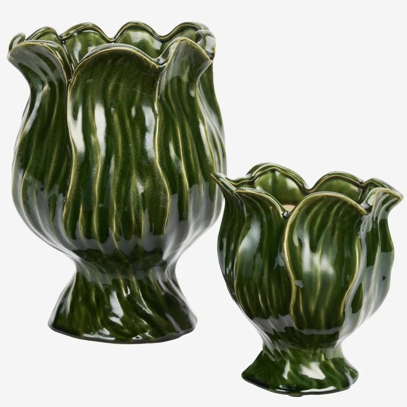 POT DE FLEURS EN GRÈS - VERT - MADAM STOLTZ