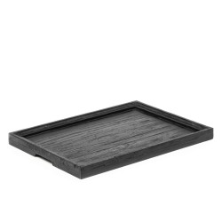 Plateau rectangulaire LUNA - TEAK FUME - 60 x 43 x 4 - GOMMAIRE