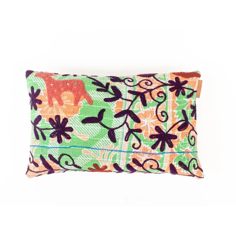 Y3661 - COUSSIN SUZANI 30X50 CM - NOIR/VIOLET/ORANGE - QUOTE COPENHAGEN