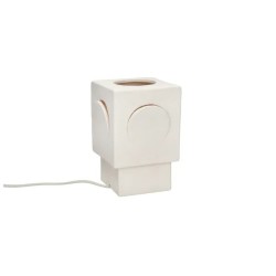 ECLIPSE - LAMPE DE TABLE EN GRÈS - BLANC - L13X13XH20,5CM - POMAX