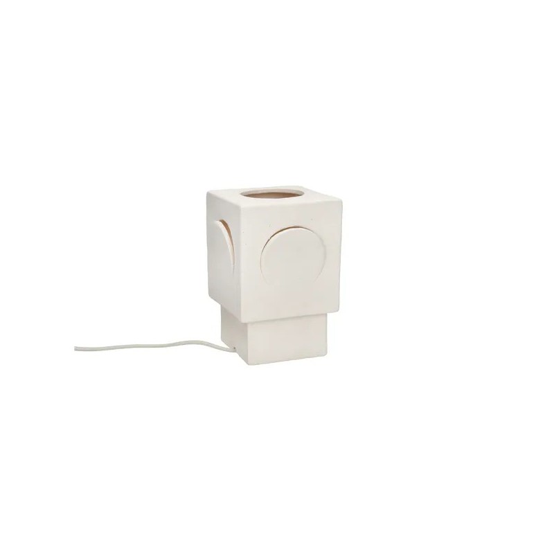 ECLIPSE - LAMPE DE TABLE EN GRÈS - BLANC - L13X13XH20,5CM - POMAX