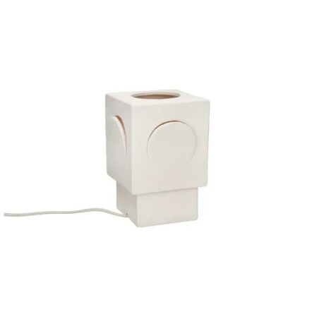 ECLIPSE - LAMPE DE TABLE EN GRÈS - BLANC - L13X13XH20,5CM - POMAX
