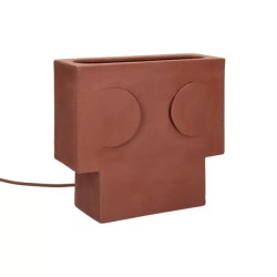 ECLIPSE - LAMPE DE TABLE EN GRÈS - TERRACOTTA - L28X10X27CM - POMAX