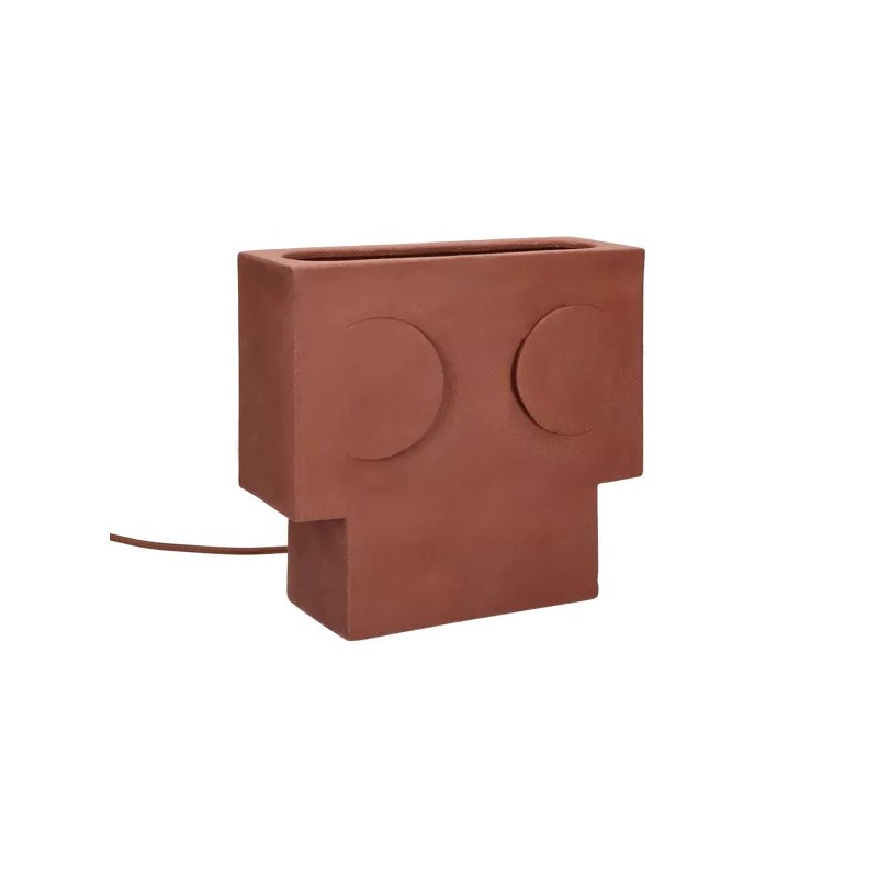 ECLIPSE - LAMPE DE TABLE EN GRÈS - TERRACOTTA - L28X10X27CM - POMAX