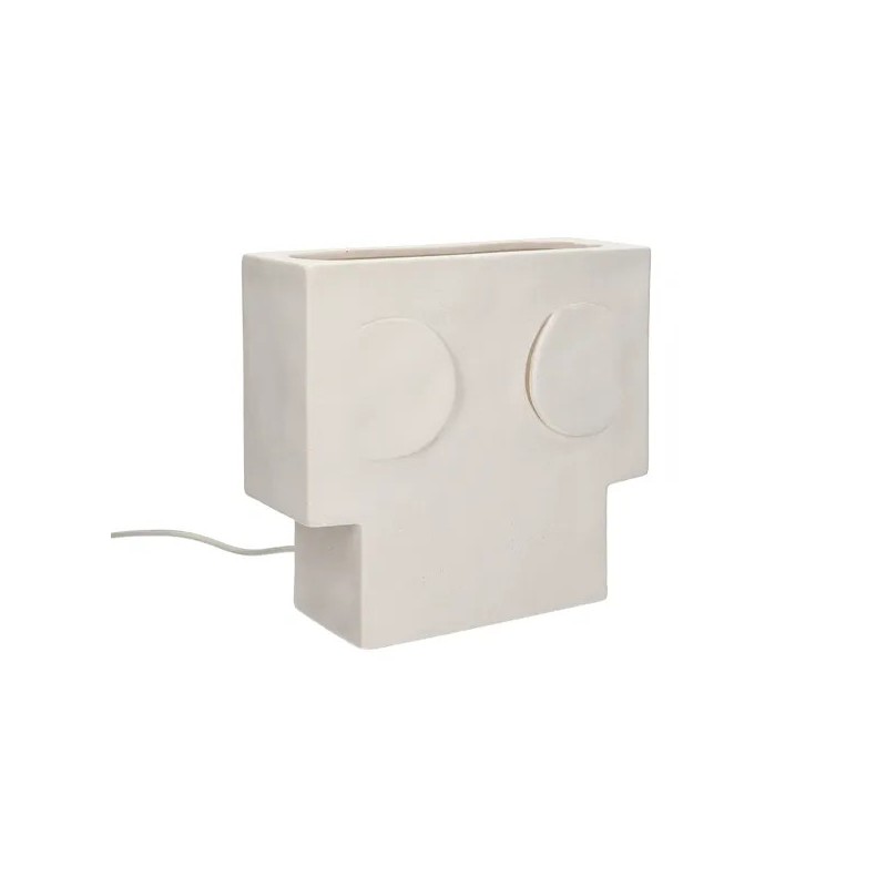ECLIPSE - LAMPE DE TABLE EN GRÈS - BLANC - L28X10XH27CM - POMAX
