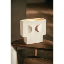 ECLIPSE - LAMPE DE TABLE EN GRÈS - BLANC - L28X10XH27CM - POMAX