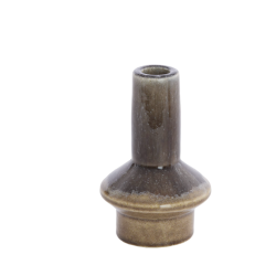 BOUGEOIR - BURANO - CÉRAMIQUE VERT MARRON - D10X15,5CM - LIGHT & LIVING
