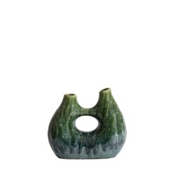 VASE - KATHA - CÉRAMIQUE PÉTROL - 24,5X11X21,5CM - LIGHT & LIVING