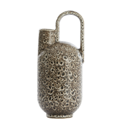 VASE - SERRES - CÉRAMIQUE CRÈME NOIR -  16,5X15,5X37CM - LIGHT & LIVING