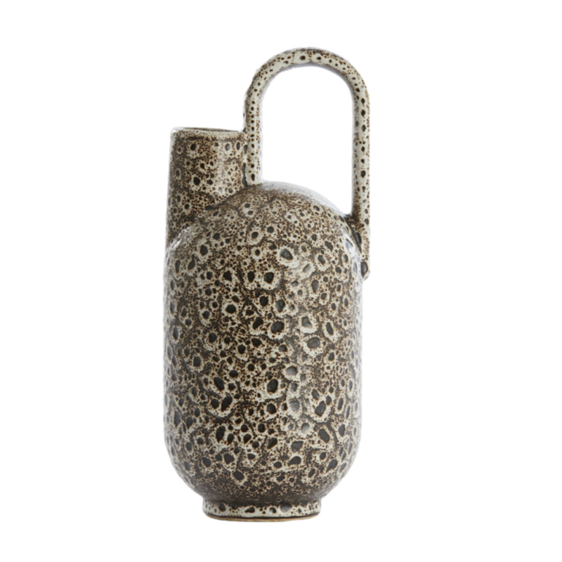 VASE - SERRES - CÉRAMIQUE CRÈME NOIR -  16,5X15,5X37CM - LIGHT & LIVING