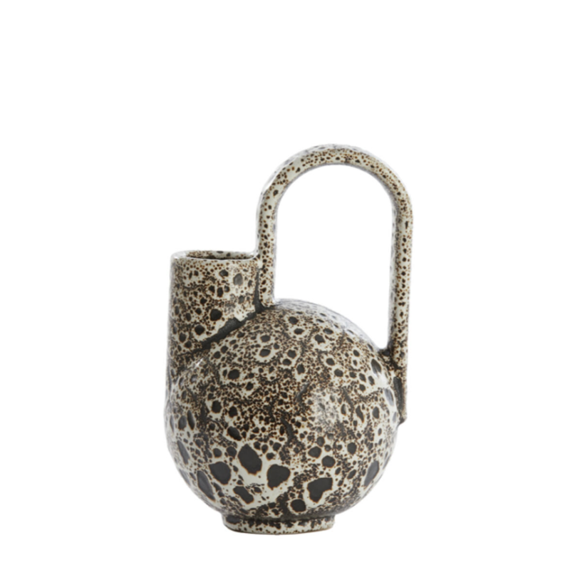 VASE - SERRES - CÉRAMIQUE CRÈME NOIR - 16X15,5X26CM - LIGHT & LIVING