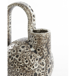 VASE - SERRES - CÉRAMIQUE CRÈME NOIR - 16X15,5X26CM - LIGHT & LIVING