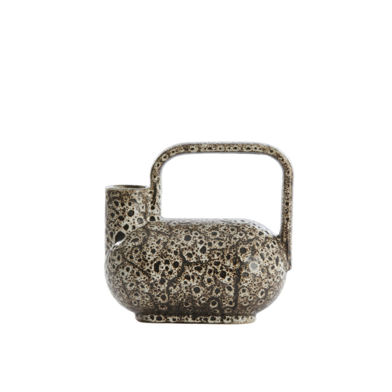 VASE - SERRES - CÉRAMIQUE CRÈME NOIR - 25X14X24CM - LIGHT & LIVING