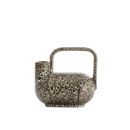 VASE - SERRES - CÉRAMIQUE CRÈME NOIR - 25X14X24CM - LIGHT & LIVING