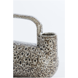 VASE - SERRES - CÉRAMIQUE CRÈME NOIR - 25X14X24CM - LIGHT & LIVING