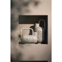 VASE - SERRES - CÉRAMIQUE CRÈME NOIR - 25X14X24CM - LIGHT & LIVING