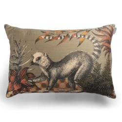COUSSIN BESTIAIRE SOIE - MAKI - 60x90 cm - LE MONDE SAUVAGE