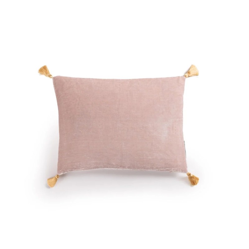 COUSSIN GOA POMPONS - ROSE - 30x40 cm - LE MONDE SAUVAGE