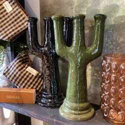 Bougeoir chandelier  3 branches - Céramique  - Noir