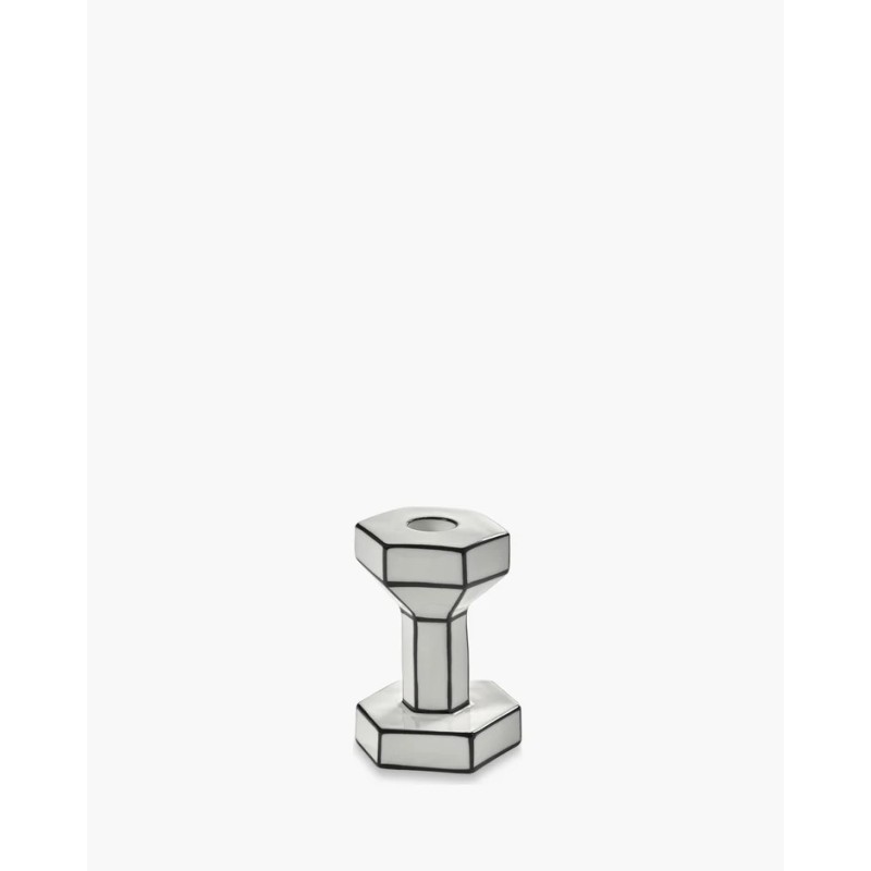 BOUGEOIR S - BLANC/NOIR - CARTE BLANCHE - L8 W7,5 H11,5CM - SERAX