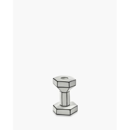 BOUGEOIR S - BLANC/NOIR - CARTE BLANCHE - L8 W7,5 H11,5CM - SERAX
