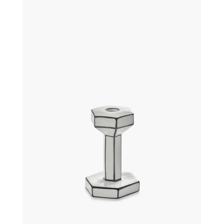 BOUGEOIR M - CARTE BLANCHE - BLANC/NOIR - L10 W9,5 H15,5CM - SERAX