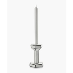 BOUGEOIR M - CARTE BLANCHE - BLANC/NOIR - L10 W9,5 H15,5CM - SERAX