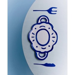 PLAT DE SERVICE OVALE - BLEU/BLANC - LINE UP - SERAX