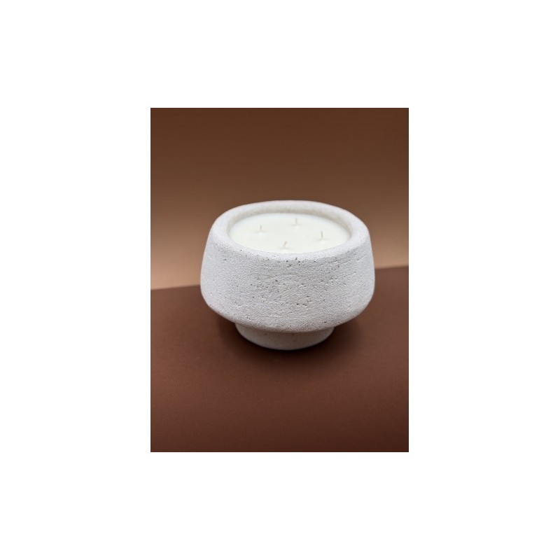 BOUGIE TRAVERTIN AGAFAY - M - CITRONNELLE - COTE BOUGIE