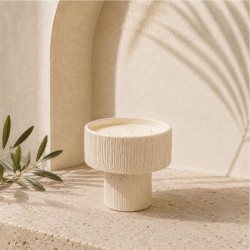 BOUGIE COUPE STRIEE BLANCHE - M - FLEUR D'ORANGER-COTE BOUGIE