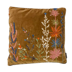 Coussin Kanika Olive Grove - velours brodé à la main  - 50x50 cm - TXP3630500