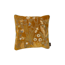 Coussin kanika Golden Sunlight - velours brodé à la main - 50x50 cm - TXP3670400