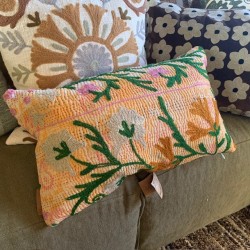 Y2800 - Coussin Suzani 30x50 cm - Jaune-Orange