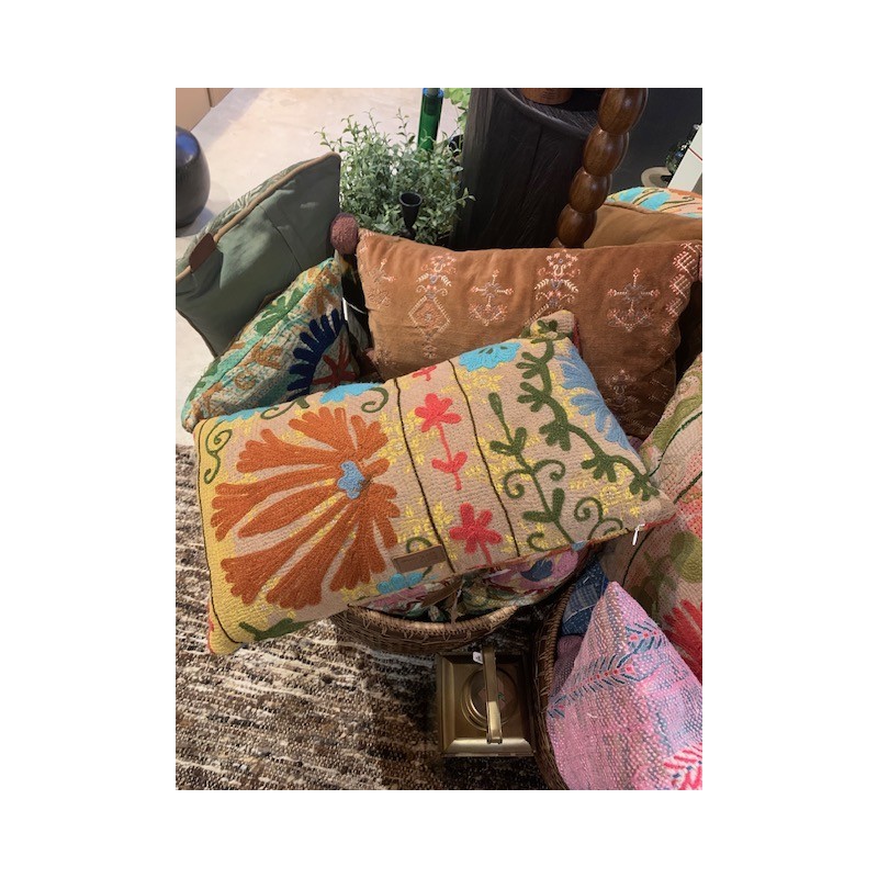 Y356 - Coussin Suzani  - Jaune-Orange - 30x50 cm - QUOTE COPENHAGEN