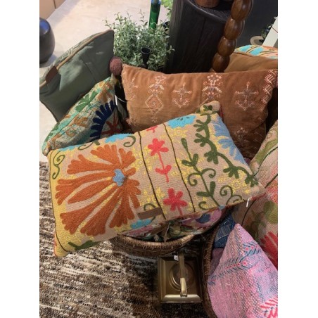 Y356 - Coussin Suzani  - Jaune-Orange - 30x50 cm - QUOTE COPENHAGEN