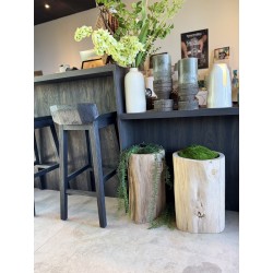 Cache pot en bois teck MAZ - LARGE - D.30 x H.50 cm - DAREELS