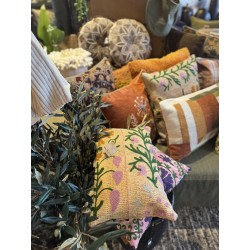 Y2800 - Coussin Suzani 30x50 cm - Jaune-Orange