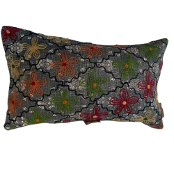 Y2898 - Coussin Suzani 30x50 cm - Gris-vert-rouge orange - QUOTE COPENHAGEN