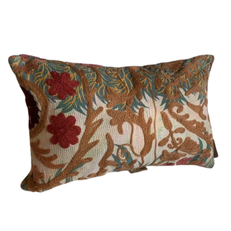 Y2858 - Coussin Suzani 30x50 cm- Beige-Bordeaux-Marron-Vert  - QUOTE COPENHAGEN
