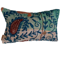 Y2819 - Coussin Suzani 30x50 cm- Turquoise-Bleu-Bordeaux-Orange - QUOTE COPENHAGEN